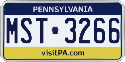 PA license plate MST3266