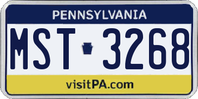 PA license plate MST3268