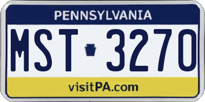 PA license plate MST3270