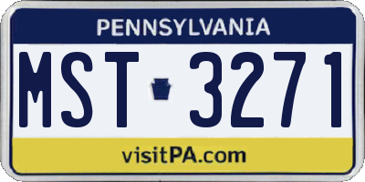 PA license plate MST3271