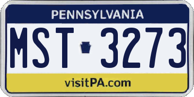 PA license plate MST3273