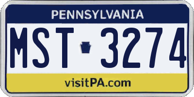PA license plate MST3274
