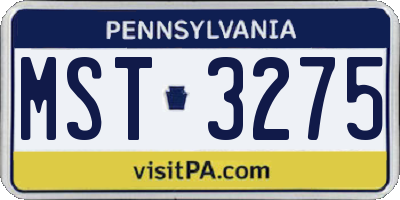 PA license plate MST3275