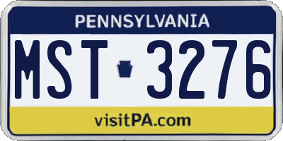 PA license plate MST3276