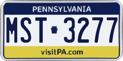 PA license plate MST3277