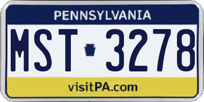 PA license plate MST3278