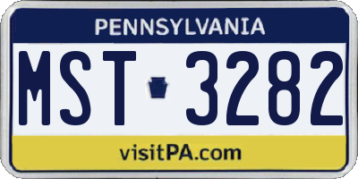 PA license plate MST3282