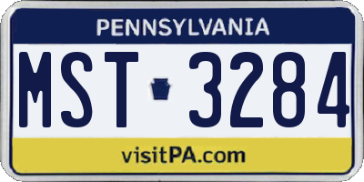 PA license plate MST3284