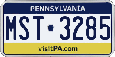 PA license plate MST3285
