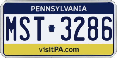 PA license plate MST3286