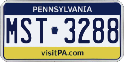 PA license plate MST3288
