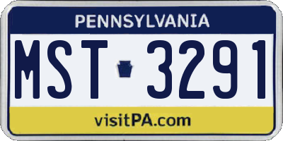 PA license plate MST3291