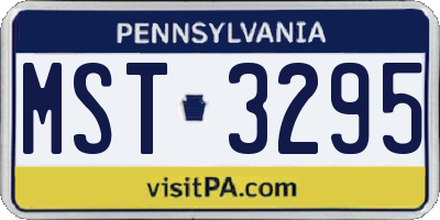 PA license plate MST3295