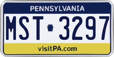 PA license plate MST3297