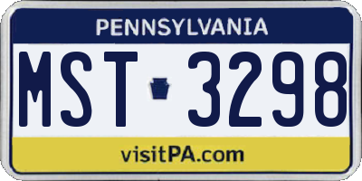 PA license plate MST3298