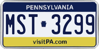 PA license plate MST3299