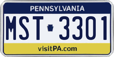 PA license plate MST3301