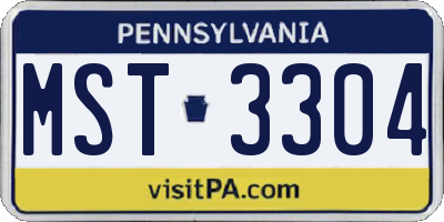 PA license plate MST3304