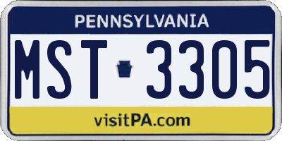 PA license plate MST3305
