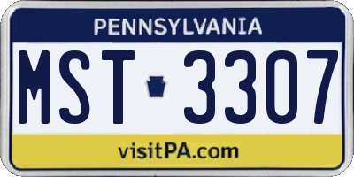 PA license plate MST3307