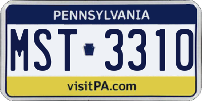 PA license plate MST3310