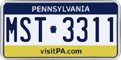 PA license plate MST3311