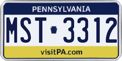 PA license plate MST3312