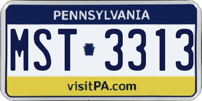 PA license plate MST3313