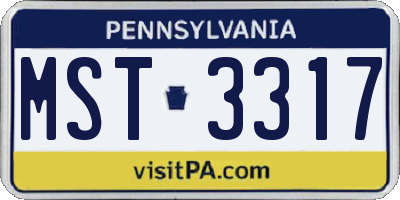 PA license plate MST3317