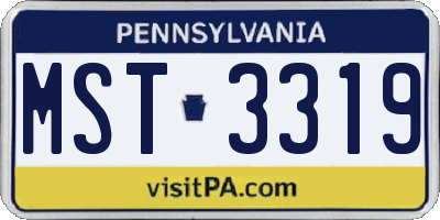 PA license plate MST3319