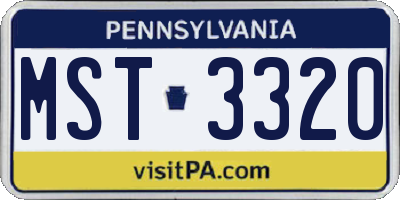 PA license plate MST3320