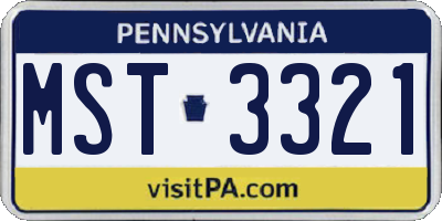 PA license plate MST3321