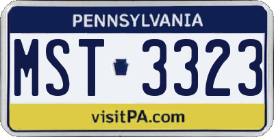 PA license plate MST3323