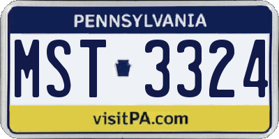 PA license plate MST3324
