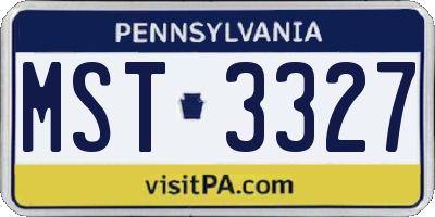 PA license plate MST3327