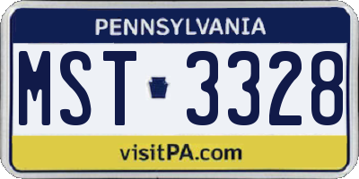 PA license plate MST3328