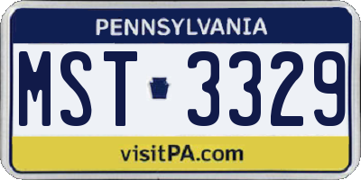 PA license plate MST3329