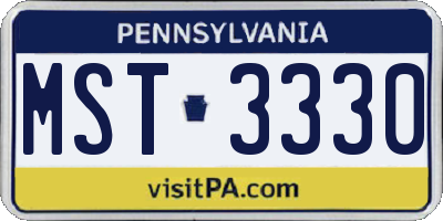 PA license plate MST3330
