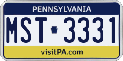 PA license plate MST3331
