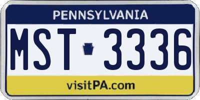 PA license plate MST3336
