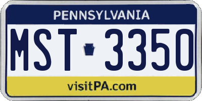 PA license plate MST3350