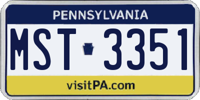PA license plate MST3351