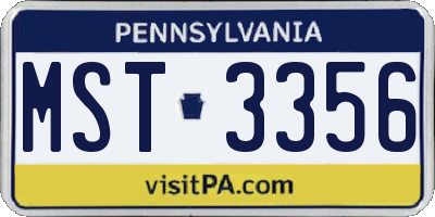 PA license plate MST3356