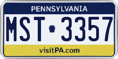 PA license plate MST3357
