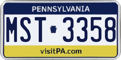 PA license plate MST3358