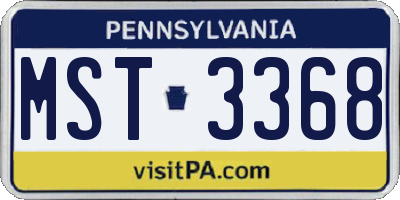 PA license plate MST3368