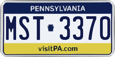 PA license plate MST3370