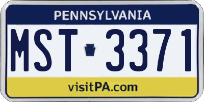 PA license plate MST3371