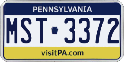 PA license plate MST3372