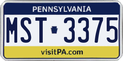 PA license plate MST3375